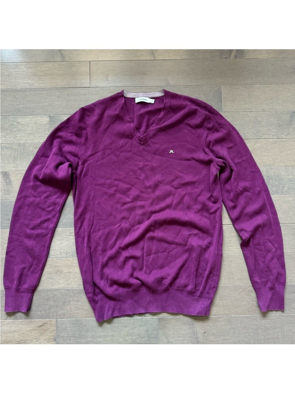 J.Lindeberg Men's V-Neck 100% Cotton Sweater